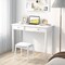 Costway 2-In-1 Vanity Table with Flip-Top Mirror 2 Drawers 9-Slot Storage Compartment White